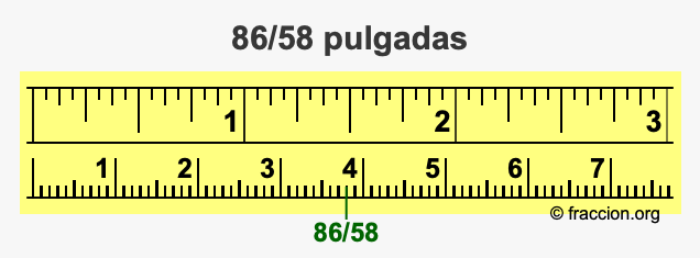 86/58 pulgadas